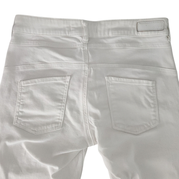 OUI Newport Slim White Jeans with Stripe Cuffs size 6 - Picture 7 of 16